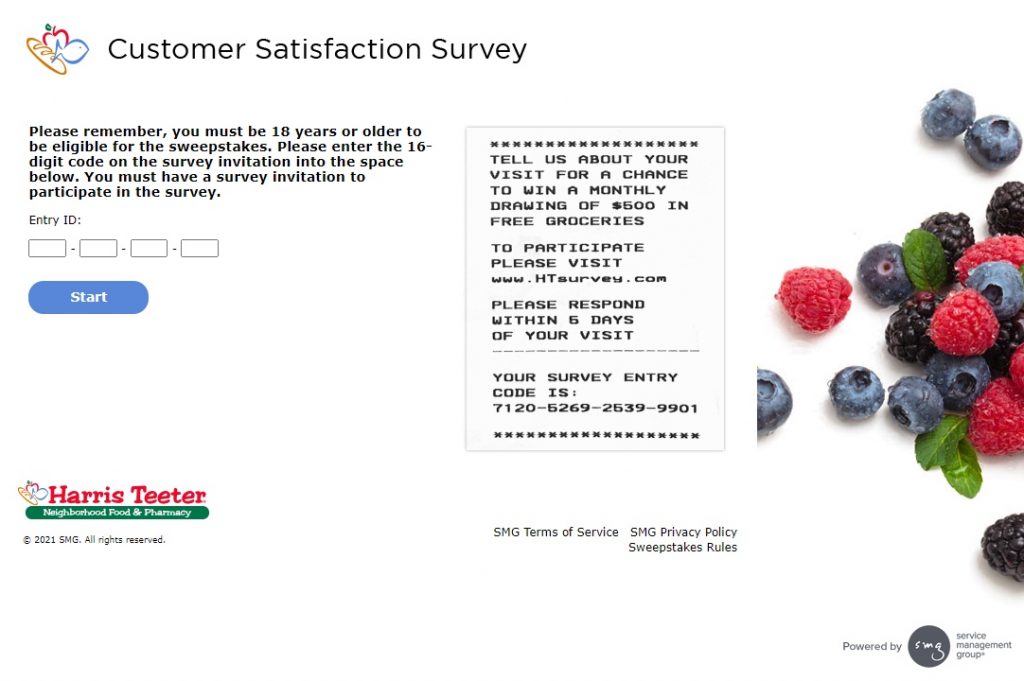 harris teeter customer satisfaction survey entry image