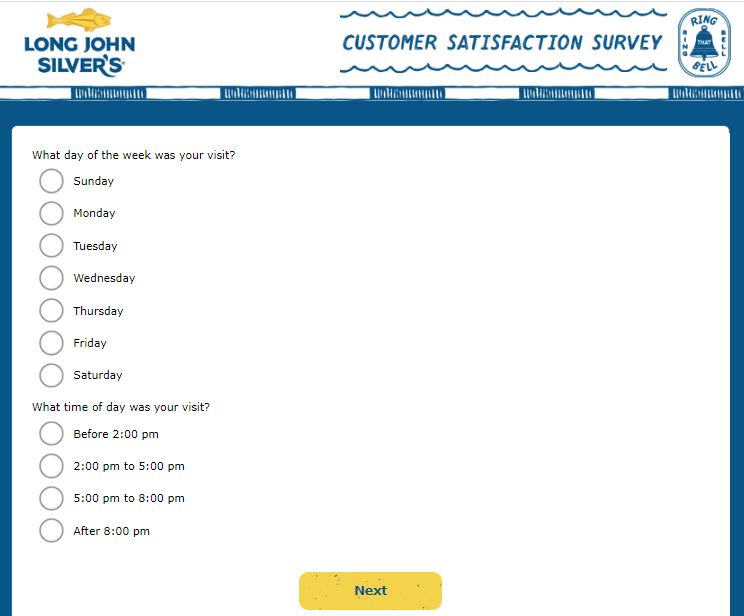 long john silvers survey questions image