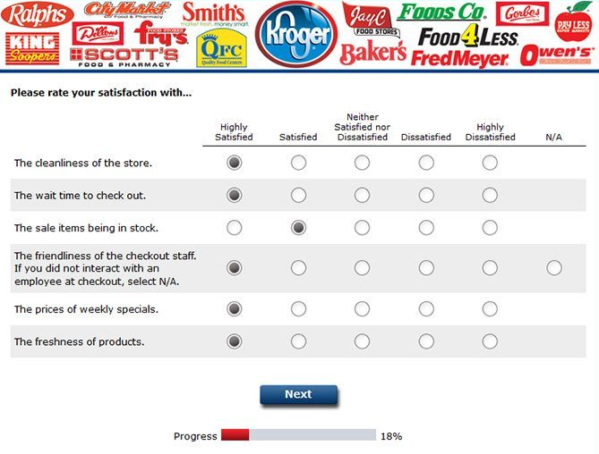 kroger feedback survey question image